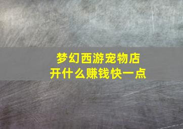 梦幻西游宠物店开什么赚钱快一点