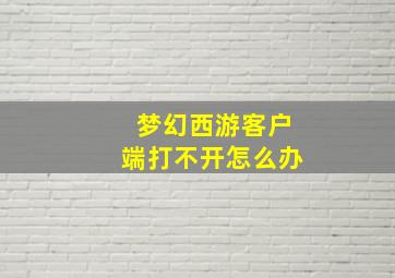 梦幻西游客户端打不开怎么办