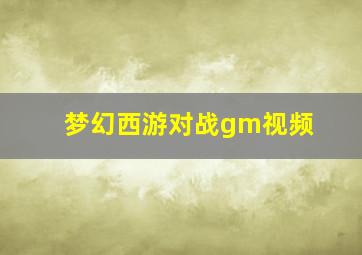 梦幻西游对战gm视频