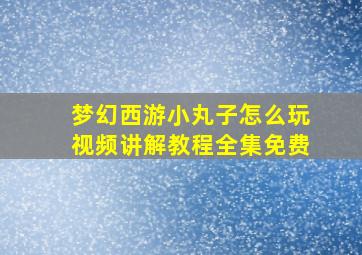 梦幻西游小丸子怎么玩视频讲解教程全集免费