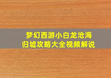 梦幻西游小白龙沧海归墟攻略大全视频解说