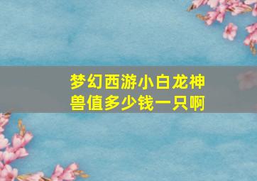 梦幻西游小白龙神兽值多少钱一只啊