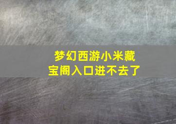 梦幻西游小米藏宝阁入口进不去了