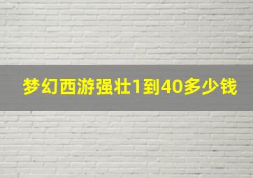 梦幻西游强壮1到40多少钱