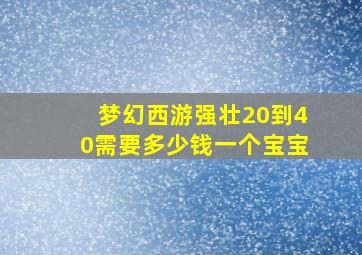 梦幻西游强壮20到40需要多少钱一个宝宝