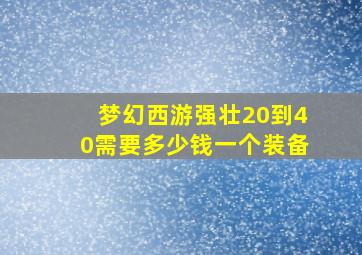 梦幻西游强壮20到40需要多少钱一个装备