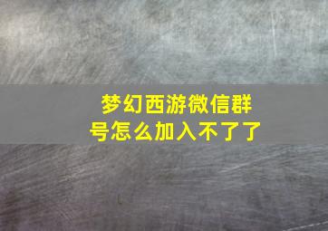 梦幻西游微信群号怎么加入不了了