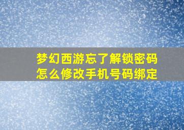 梦幻西游忘了解锁密码怎么修改手机号码绑定