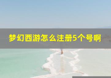 梦幻西游怎么注册5个号啊