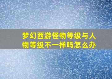 梦幻西游怪物等级与人物等级不一样吗怎么办