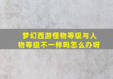 梦幻西游怪物等级与人物等级不一样吗怎么办呀