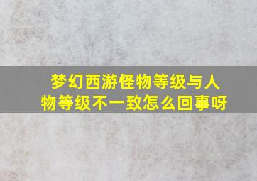 梦幻西游怪物等级与人物等级不一致怎么回事呀