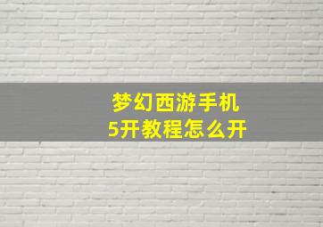 梦幻西游手机5开教程怎么开