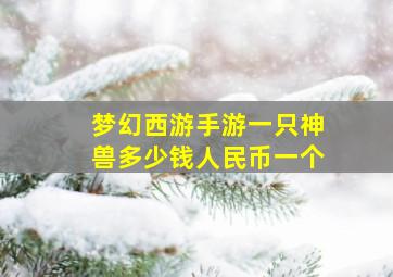 梦幻西游手游一只神兽多少钱人民币一个