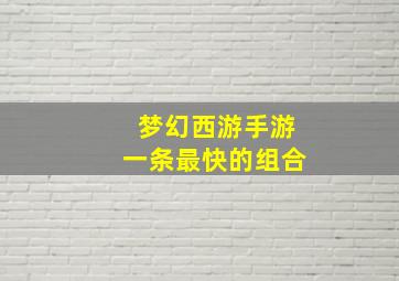 梦幻西游手游一条最快的组合