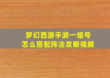 梦幻西游手游一组号怎么搭配阵法攻略视频