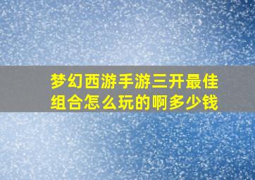 梦幻西游手游三开最佳组合怎么玩的啊多少钱