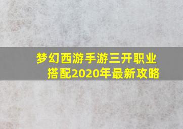 梦幻西游手游三开职业搭配2020年最新攻略