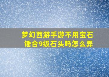 梦幻西游手游不用宝石锤合9级石头吗怎么弄