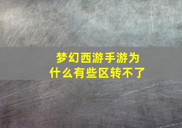 梦幻西游手游为什么有些区转不了