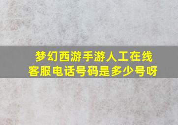 梦幻西游手游人工在线客服电话号码是多少号呀