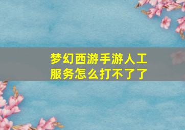 梦幻西游手游人工服务怎么打不了了