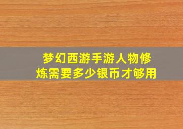 梦幻西游手游人物修炼需要多少银币才够用