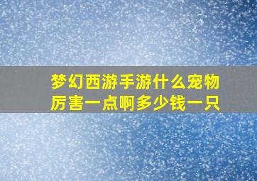 梦幻西游手游什么宠物厉害一点啊多少钱一只