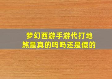 梦幻西游手游代打地煞是真的吗吗还是假的