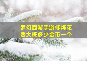 梦幻西游手游修炼花费大概多少金币一个