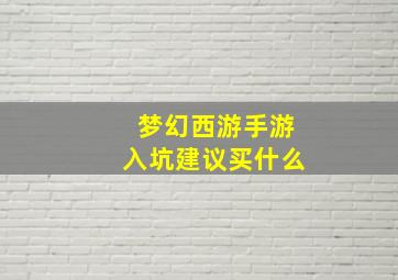 梦幻西游手游入坑建议买什么