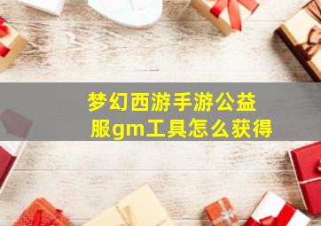 梦幻西游手游公益服gm工具怎么获得