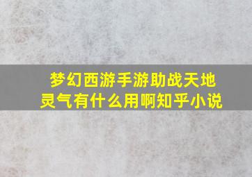 梦幻西游手游助战天地灵气有什么用啊知乎小说