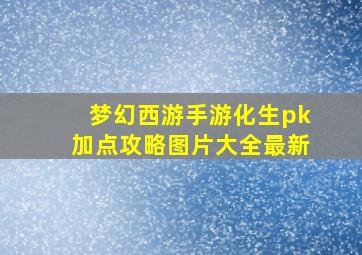 梦幻西游手游化生pk加点攻略图片大全最新