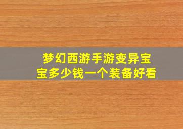 梦幻西游手游变异宝宝多少钱一个装备好看