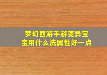 梦幻西游手游变异宝宝用什么洗属性好一点