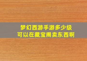 梦幻西游手游多少级可以在藏宝阁卖东西啊