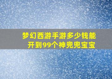 梦幻西游手游多少钱能开到99个神兜兜宝宝