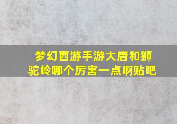 梦幻西游手游大唐和狮驼岭哪个厉害一点啊贴吧