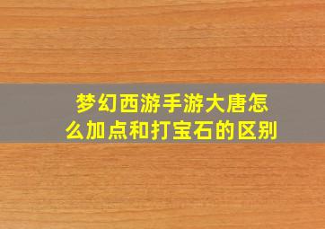 梦幻西游手游大唐怎么加点和打宝石的区别