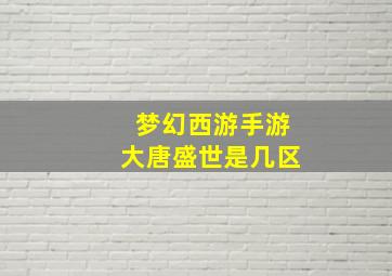 梦幻西游手游大唐盛世是几区