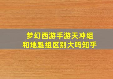 梦幻西游手游天冲组和地魁组区别大吗知乎