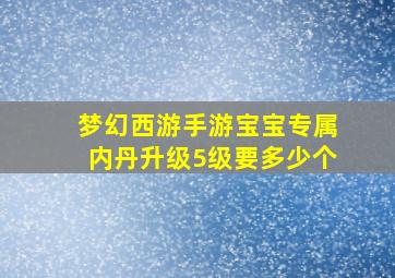 梦幻西游手游宝宝专属内丹升级5级要多少个