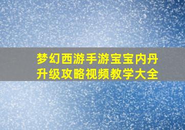 梦幻西游手游宝宝内丹升级攻略视频教学大全