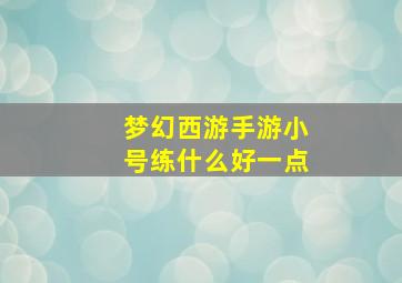 梦幻西游手游小号练什么好一点