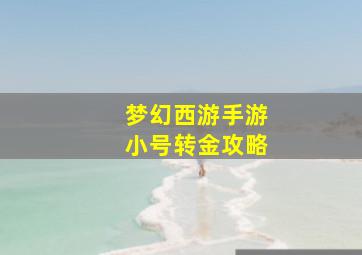 梦幻西游手游小号转金攻略