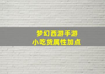 梦幻西游手游小吃货属性加点