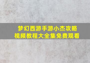 梦幻西游手游小杰攻略视频教程大全集免费观看