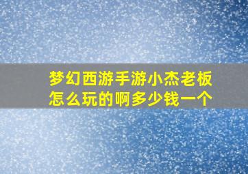 梦幻西游手游小杰老板怎么玩的啊多少钱一个