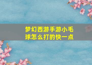 梦幻西游手游小毛球怎么打的快一点